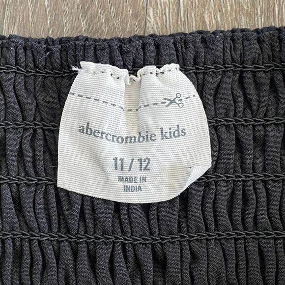 Abercrombie Kids Girls Drop Waist Poplin Skater Dress in Black - Size: 11/12 - Picture 3 of 8